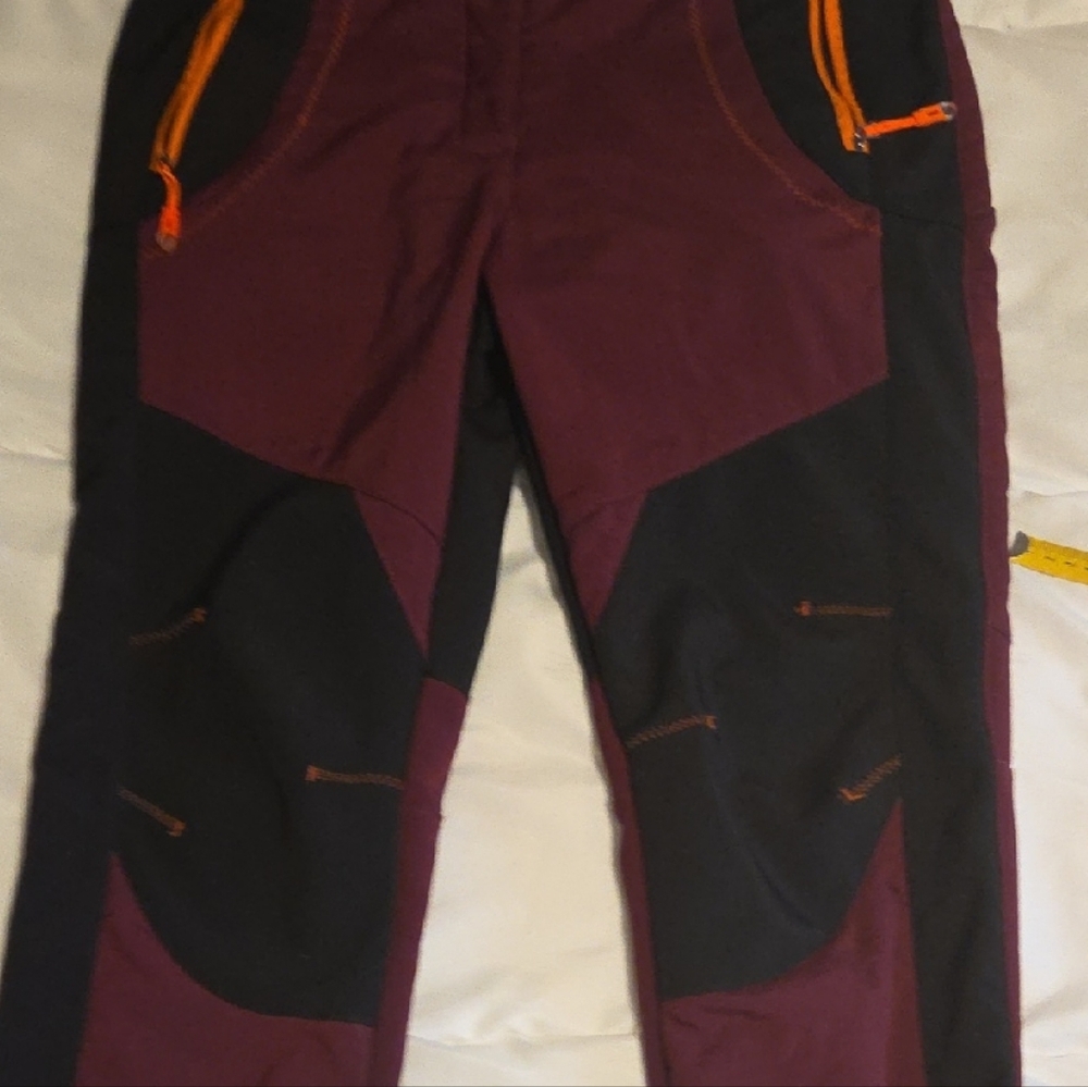 Youth Or MENS SMALL Burgundy and Black Pants, Windstopper